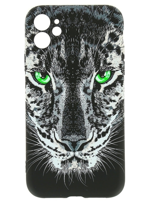 Накладка Apple iPhone 12 черный с защитой камеры силикон Luxo Животные Пантера