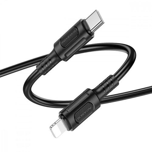 Кабель Type-C - 8 pin Lightning Borofone BX111 черный 2.4A 1 м. 27W