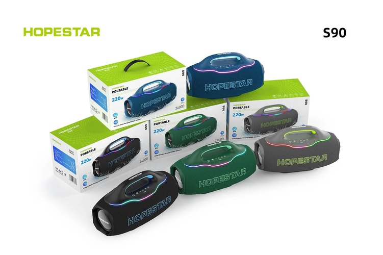 Колонка Бумбокс Hopestar S90 Bluetooth/SD/USB/AUX 220Вт серый
