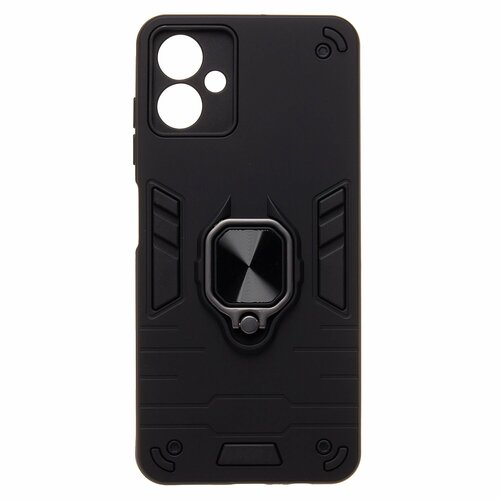 Накладка Huawei Honor 600 Lite черный силикон+пластик Armor Case Противоударный кольцо-подставка + магнитный держатель