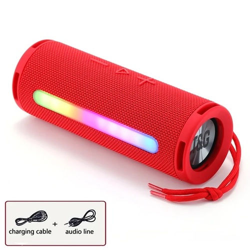 Колонка Бумбокс TG374 TF/AUX/USB/bluetooth красный