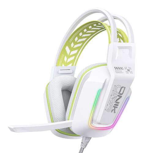 Наушники ONIKUMA X13 накладные, проводные, Jack 3.5, USB, микрофон, игровые, подсветка, белый