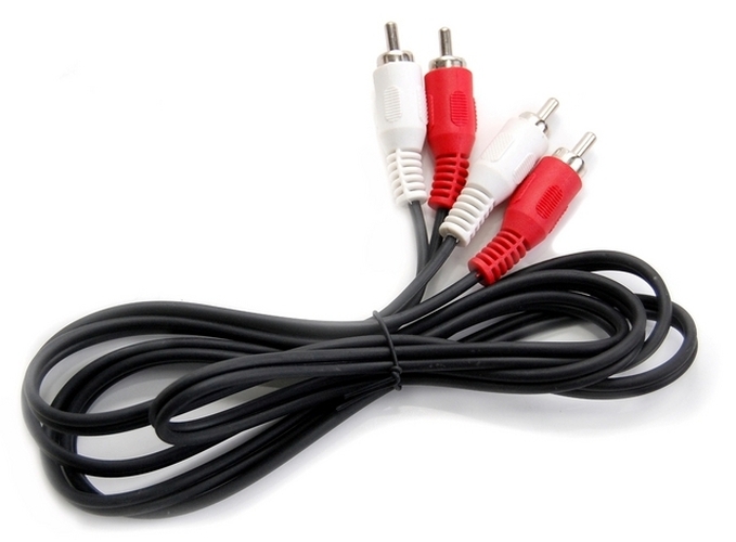 Кабель 2 RCA(п) - 2 RCA(п) No brand пвх черный 1 м.