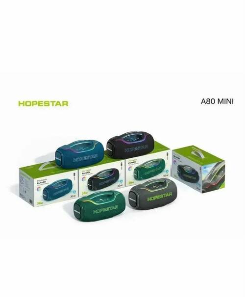 Колонка Бумбокс Hopestar A80 mini TF/AUX/USB/bluetooth LED подсветка черный
