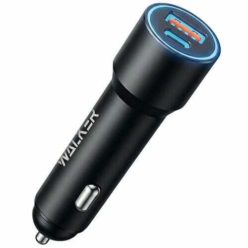 Автомобильные зарядные устройства Walker WCR-24 1USB+USB Type-C черный 52W