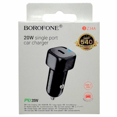 Автомобильные зарядные устройства Borofone BZ34A USB Type-C черный 20W Type-C