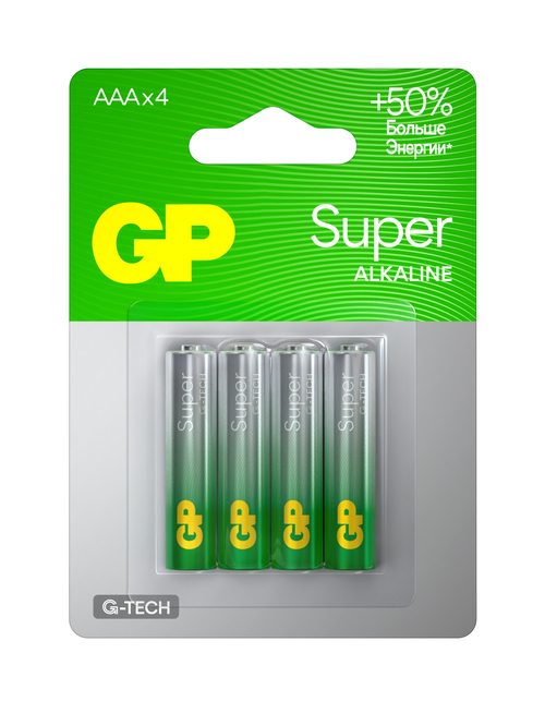 Батарейка GP LR03 (AAA) Super BL4 щелочная