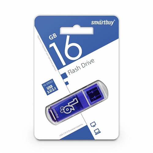 Флешка USB SmartBuy 16GB Glossy series USB 3.0 синий