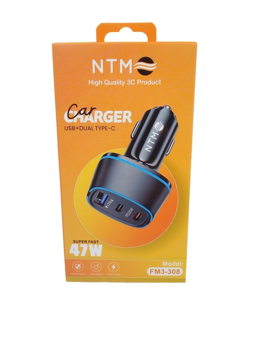 Автомобильные зарядные устройства NTM FM3-308 1USB+2USB Type-C черный 47W