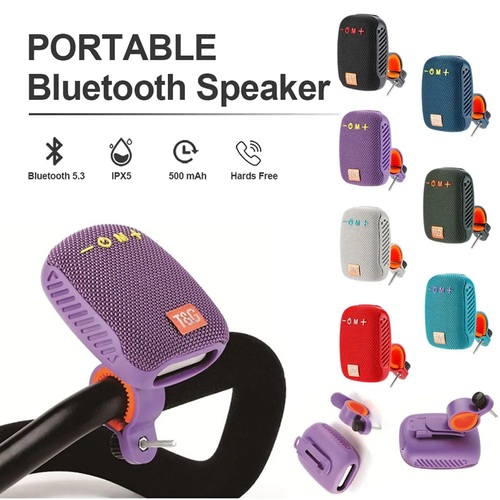 Колонка Бумбокс TG392 TF/AUX/USB/bluetooth черный крепление на руль