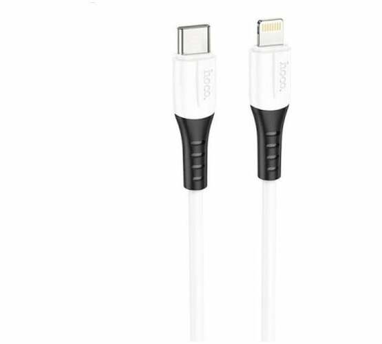 Кабель Type-C - 8 pin Lightning HOCO X82 пищевой силикон белый круглый 3.0A 1 м. 20W