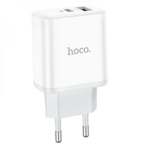 Сетевое зарядное устройство HOCO C105A 1USB+USB Type-C белый 20W