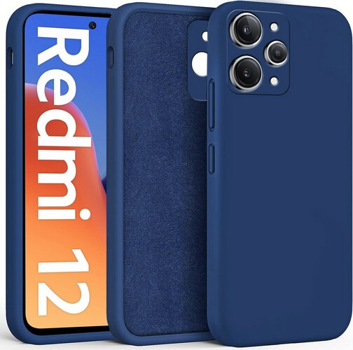 Накладка Xiaomi Redmi 12 синий Silicone Case Full без лого