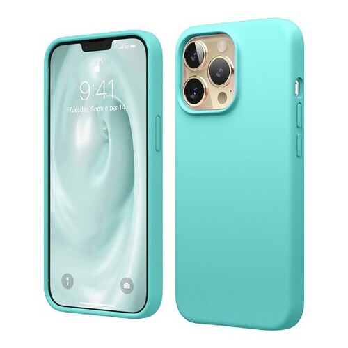 Накладка Apple iPhone 14 бирюзовый Silicone Case без лого