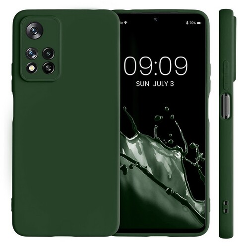 Накладка Xiaomi Redmi Note 11 Pro/Note 11 5G/Note 12 Pro 4G темно-зеленый с защитой камеры Silicone Case без лого
