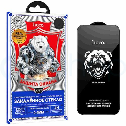 Защитное стекло Apple iPhone 15/16 черный 3D HOCO A777