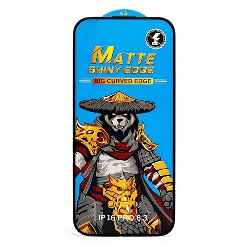 Защитное стекло Apple iPhone 16 Pro/17 черный FullGlue матовое ESD