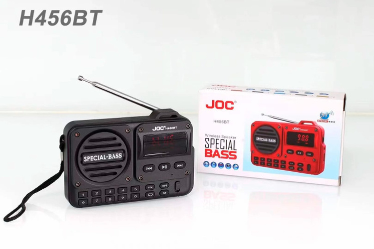 Радиоприемник JOC H456BT цифровой FM Bluetooth/FM/USB/TF, питание от АКБ черный