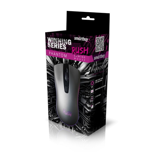 Мышь Smartbuy RUSH Phantom SBM-713G-G проводная оптическая игровая с подсветкой серый