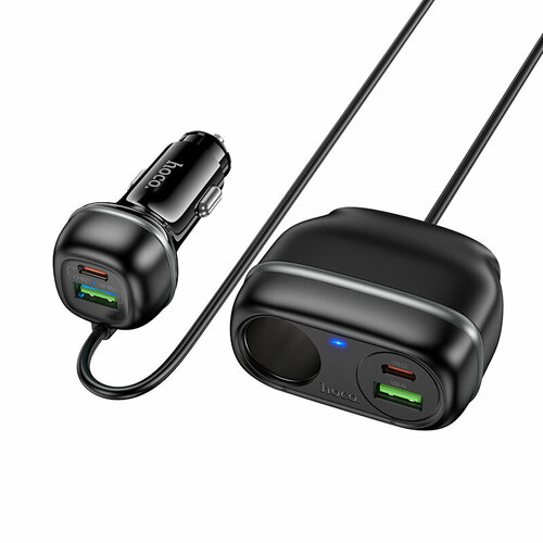Разветвитель прикуривателя 1 гнездо 1USB+2USB Type-C HOCO Z61