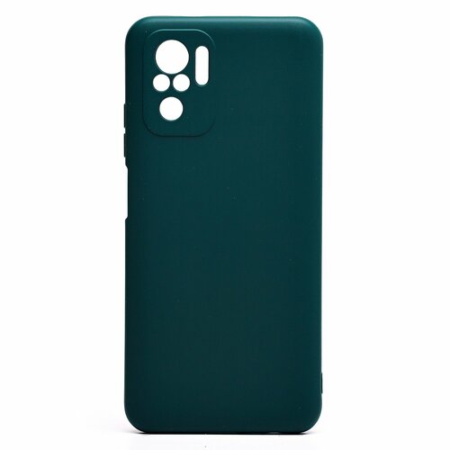 Накладка Xiaomi Redmi Note 10/10S/Poco M5S темно-зеленый с защитой камеры Silicone Case Full без лого