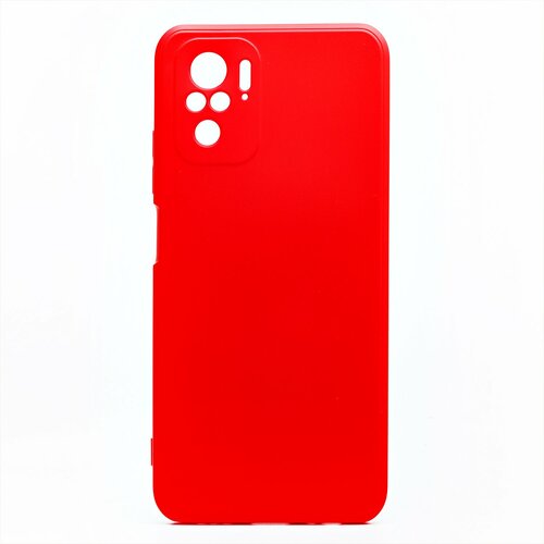 Накладка Xiaomi Redmi Note 10/10S/Poco M5S красный с защитой камеры Silicone Case Full без лого
