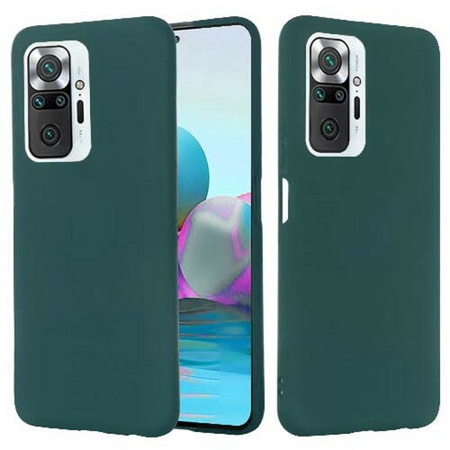 Накладка Xiaomi Redmi Note 10 Pro темно-зеленый Silicone Case без лого