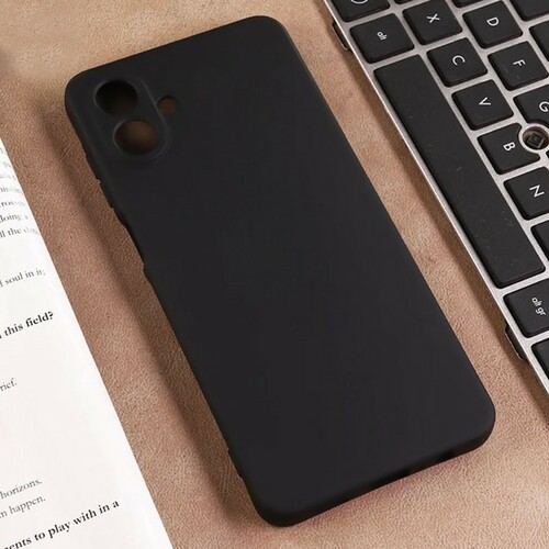 Накладка Samsung A08 черный Silicone Case Full без лого