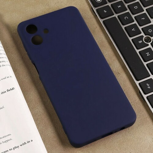 Накладка Samsung A08 темно-синий Silicone Case Full без лого