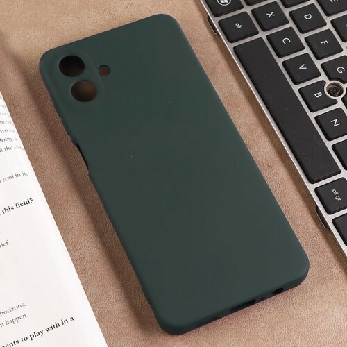 Накладка Samsung A08 темно-зеленый Silicone Case Full без лого