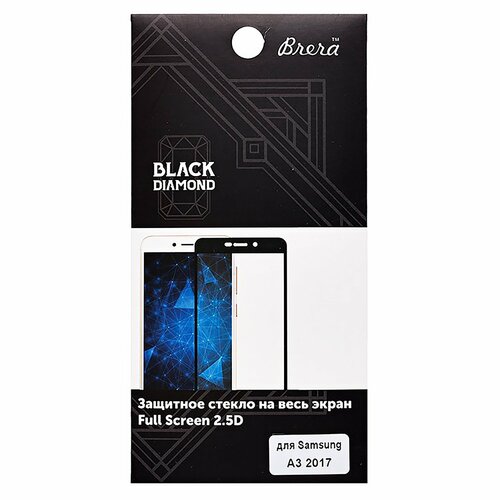 Защитное стекло Samsung A3 2017 черный FullGlue Brera - 2