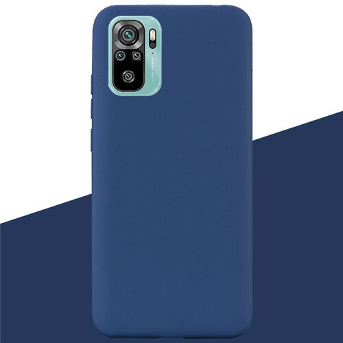 Накладка Xiaomi Redmi Note 10/10S/Poco M5S темно-синий Silicone Case Full без лого
