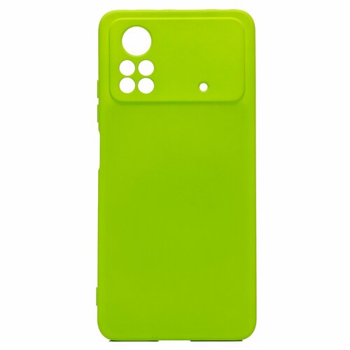 Накладка Xiaomi Poco X4 Pro 5G зеленый с защитой камеры Silicone Case Full без лого