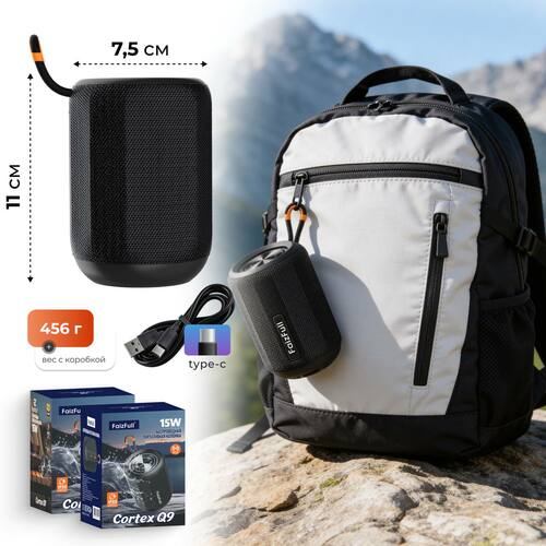 Колонка Бумбокс FaizFull Cortex Q9 TF/AUX/USB/bluetooth черный - 2
