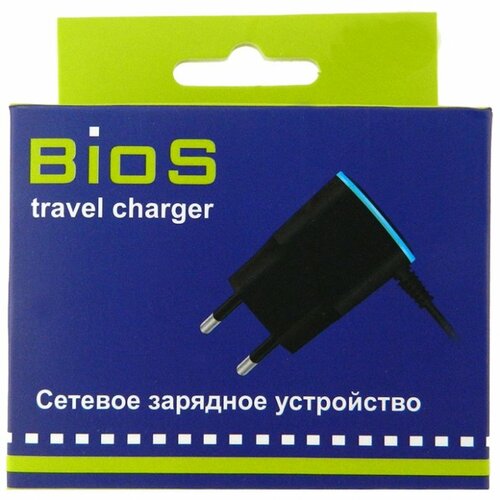 Сетевое зарядное устройство Bios Nok 6111/6101 2 мм (тонкая Nokia) встроенный кабель