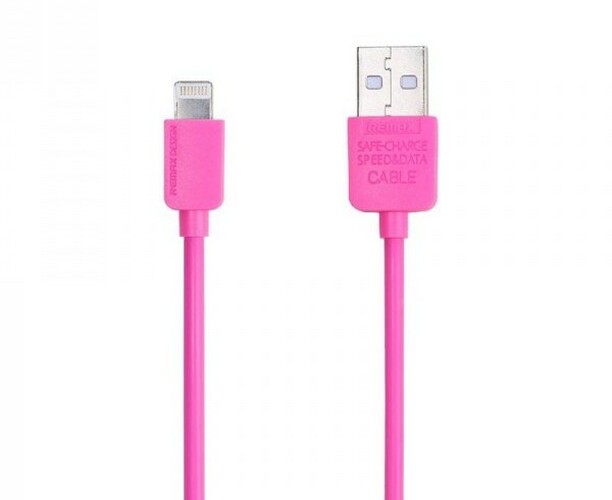 Кабель USB - 8 pin Lightning Remax пвх розовый круглый 2 м. Safe Speed