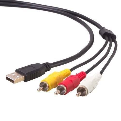 Кабель USB - 3 RCA(п) No brand пвх черный 1,5 м.