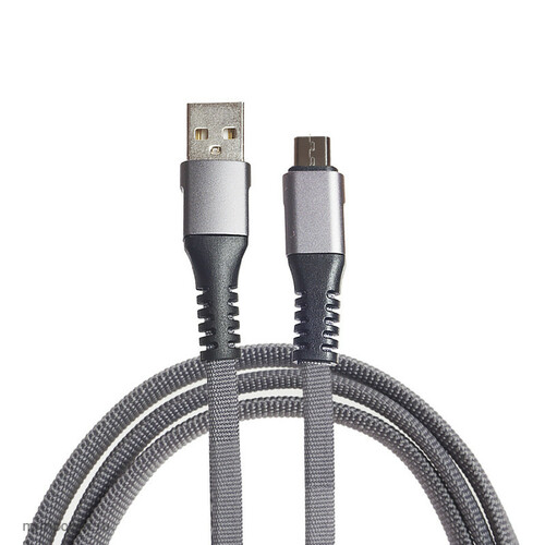 Кабель USB - micro USB No brand L40 текстиль черный плоский 1 м.