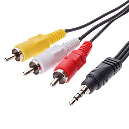 Кабель Jack 3.5(п) - 3 RCA(п) Орбита OT-AVC01 пвх черный 1,2 м.