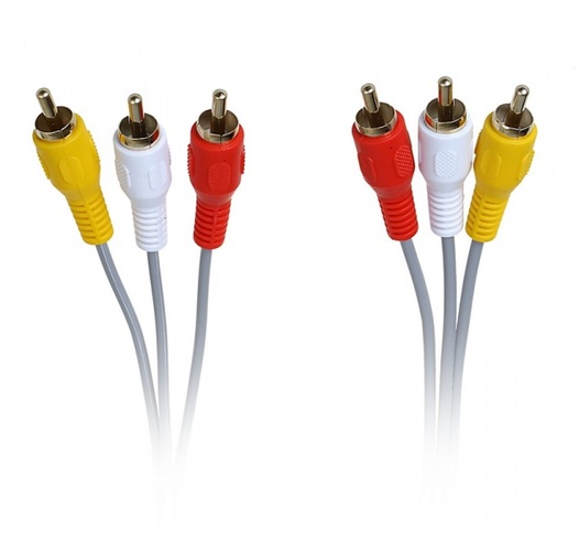 Кабель 3 RCA(п) - 3 RCA(п) Smartbuy KA235 пвх серый 5 м.