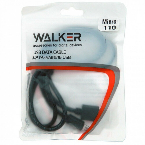 Кабель USB - micro USB Walker C110 черный 1 м.