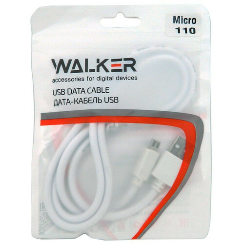 Кабель USB - micro USB Walker C110 белый 1 м.