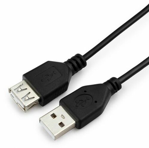 Кабель USB 2.0 AM - AF Гарнизон пвх черный 1 м. GCC-USB2-AMAF-1M