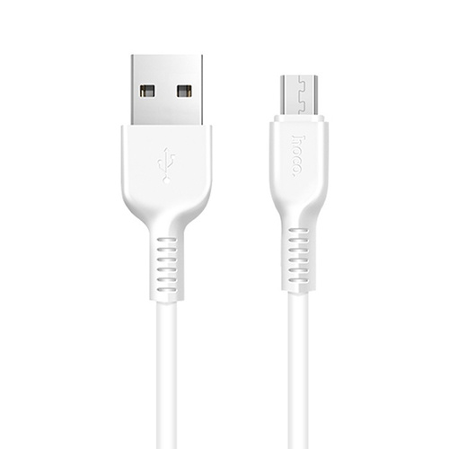 Кабель USB - micro USB HOCO X20 силикон белый круглый 2.1A 3 м.