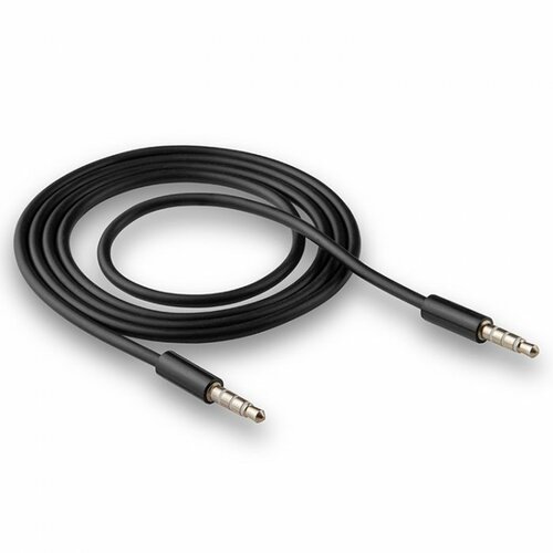 Кабель Jack 3.5(п) - Jack 3.5(п) Walker WCA-049 пвх черный круглый 1 м. 4pin