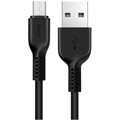 Кабель USB - micro USB HOCO X13 силикон черный круглый 2.4A 1 м.