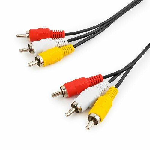 Кабель 3 RCA(п) - 3 RCA(п) VS R310 пвх черный 1 м.