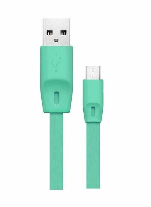 Кабель USB - micro USB ISA CB-02 Stripe пвх светло-зеленый плоский 1A 1 м. IS970226