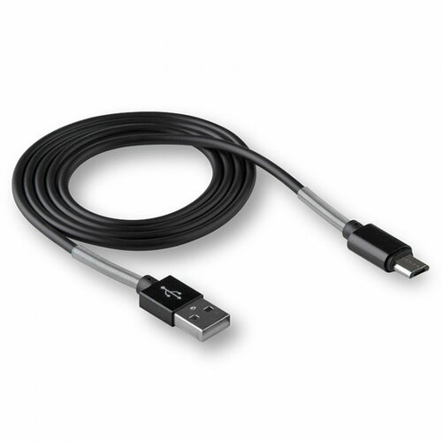 Кабель USB - micro USB Walker C720 пвх черный 2.4A 1 м. с пружиной