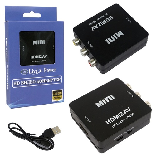 Конвертер HDMI - 3 RCA No brand HW-2101 черный